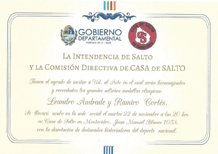 Invitacion homenaje olimpicos
